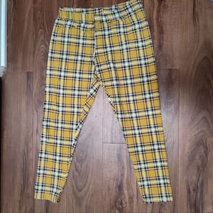 Women's Yellow Plaid Leggings